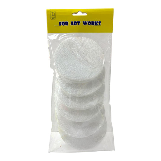 A&T DIY Foam Round Disks 6 Pcs || اشكال فلين اي اند تي للاشغال اليدوية اقراص ملونة 6 حبة