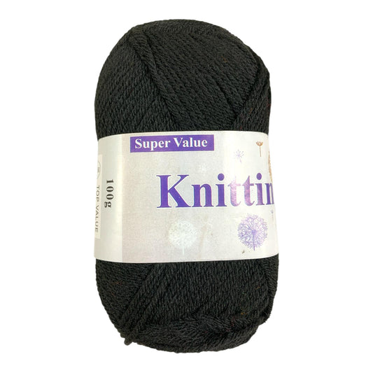 Black Wool Knitting Yarn DIY Crochet || خيط صوف للاشغال اليدوية والكروشيه حجم كبير لون اسود