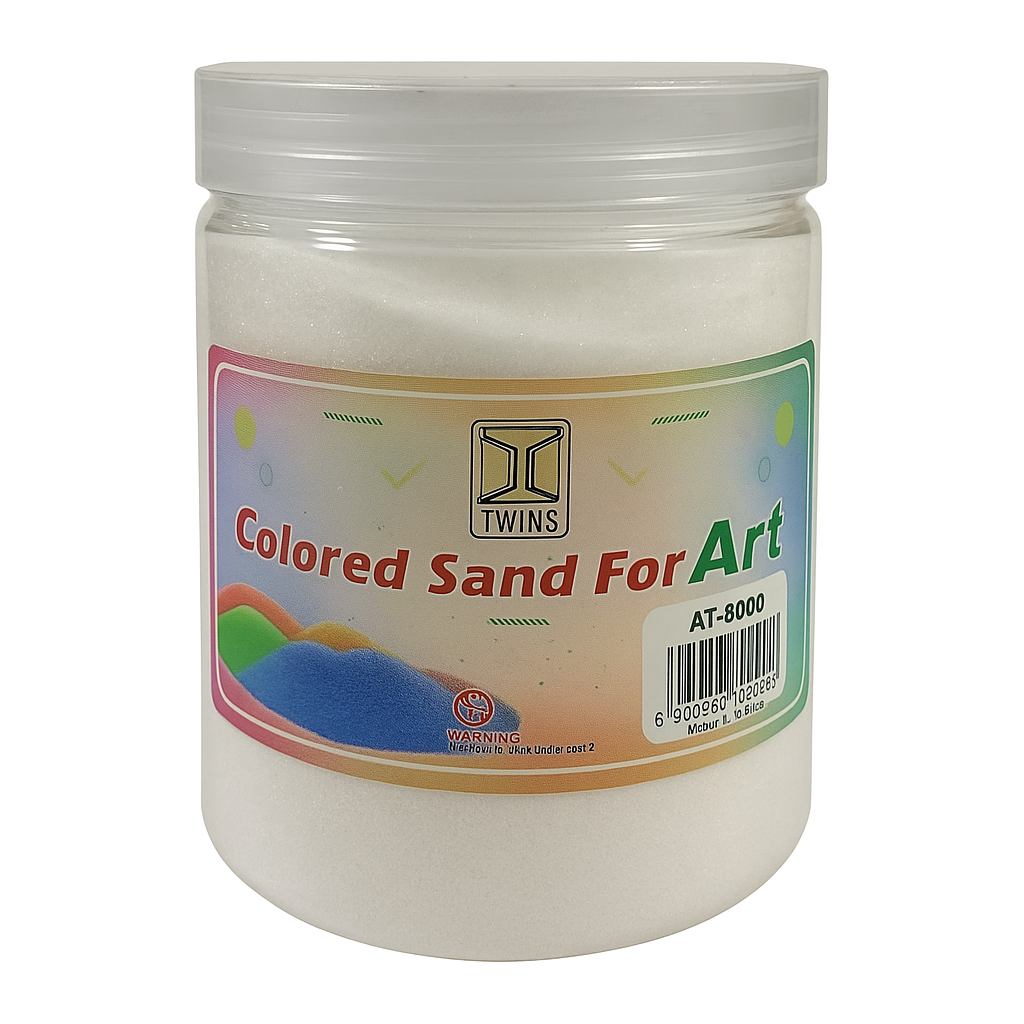 A&T White Sand Large Size 300 g || رمل ملون اي اند تي كبير 300ج لون ابيض