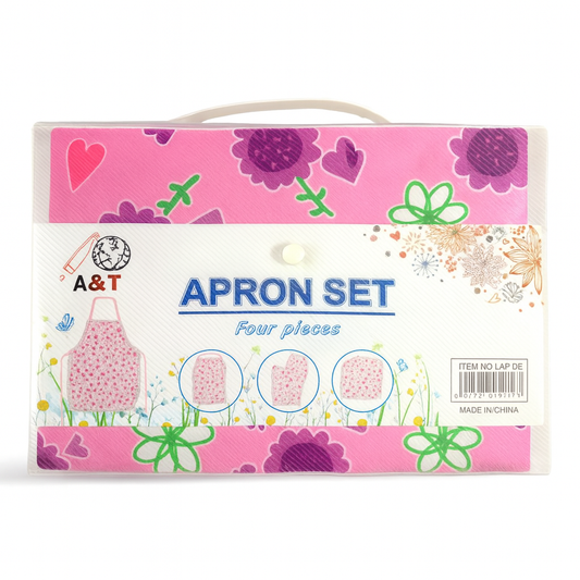 A&T Apron Set 4 Pieces #5 || مجموعة مريول للمطبخ اي اند تي 4 حبة #5