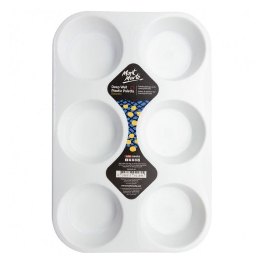Mont Marte Palette Deep 6 Well Plastic || باليت رسم عميق ٦ فتحات مونت مارت
