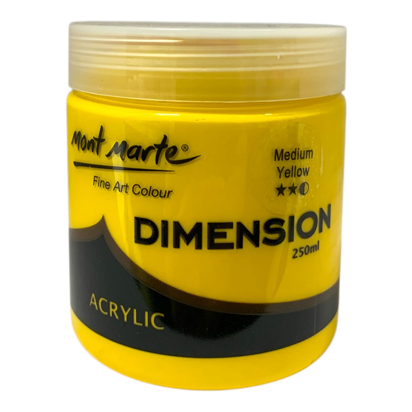 Mont Marte Dimension Medium Yellow Acrylic Color 250 ml || الوان اكريليك دايمنشن مونت مارت ٢٥٠ مل لون اصفر ميديوم