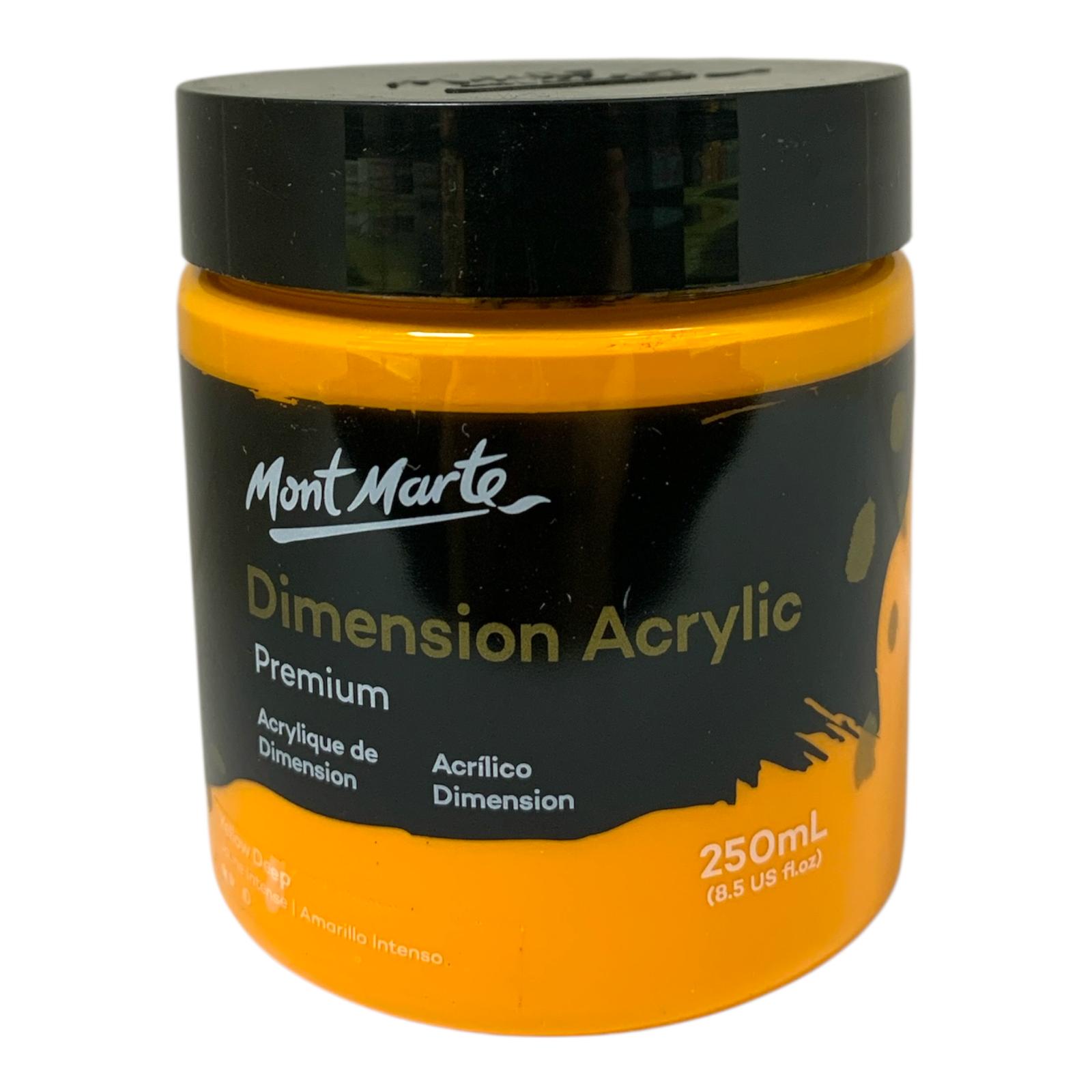 Yellow Deep Mont Marte Dimension Acrylic Color 250 ml || الوان اكريليك مونت مارت حجم ٢٥٠ مل لون اصفر