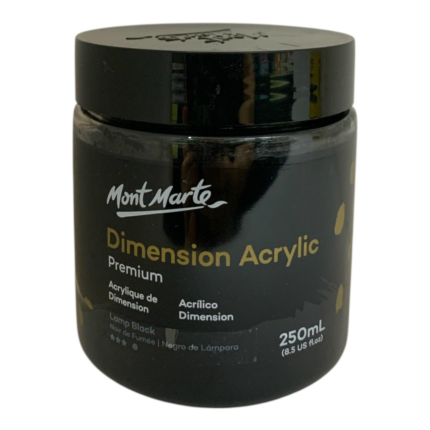 Mont Marte Dimension Lamp Black Acrylic Color 250 ml || الوان اكريليك دايمنشن مونت مارت ٢٥٠ مل لون اسود