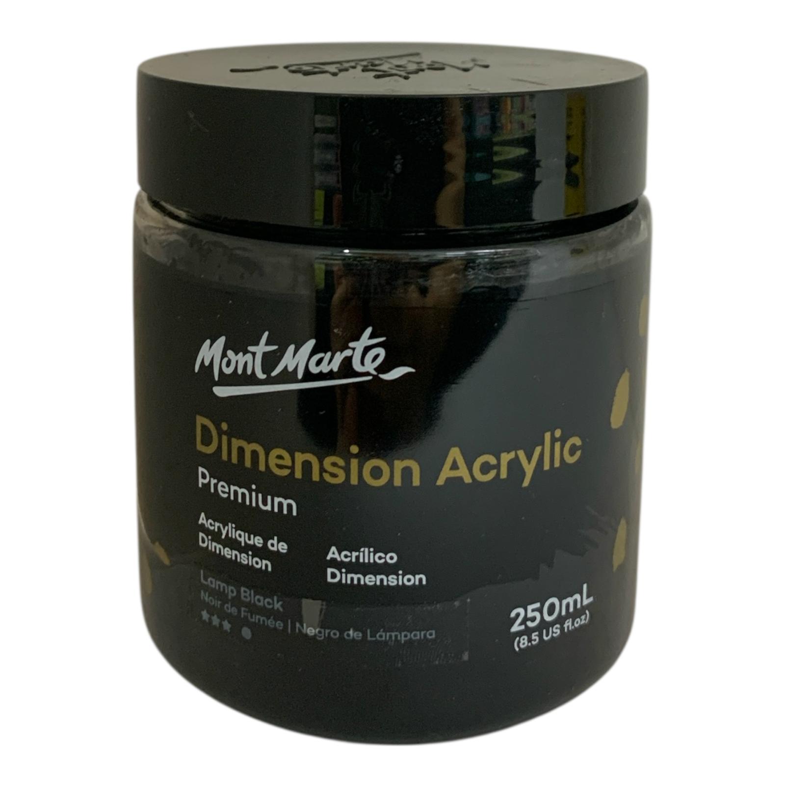 Mont Marte Dimension Lamp Black Acrylic Color 250 ml || الوان اكريليك دايمنشن مونت مارت ٢٥٠ مل لون اسود