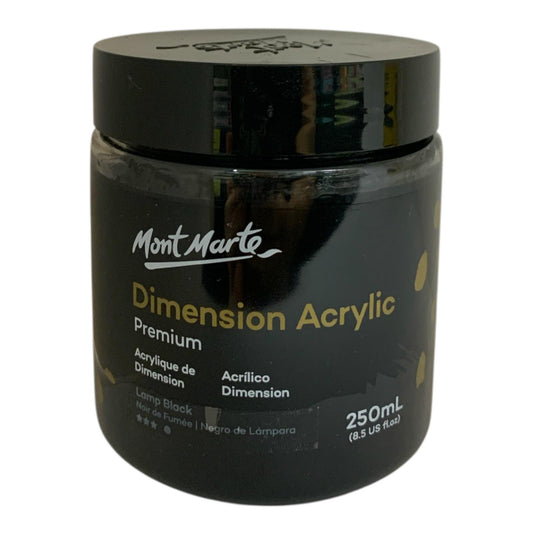 Mont Marte Dimension Lamp Black Acrylic Color 250 ml || الوان اكريليك دايمنشن مونت مارت ٢٥٠ مل لون اسود