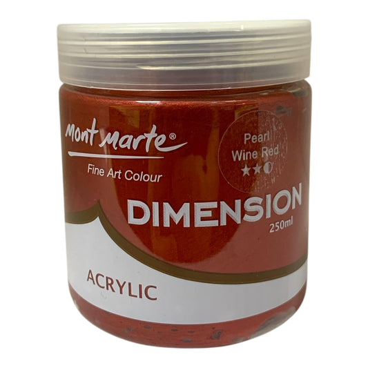Pearl Red Mont Marte Dimension Acrylic Color 250 ml || الوان اكريليك مونت مارت حجم ٢٥٠ مل لون احمر لؤلؤي