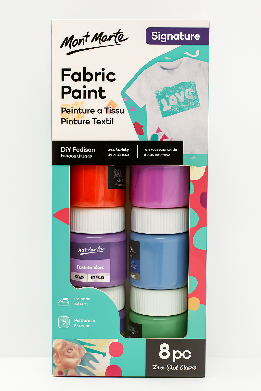 Mont Marte Fabric Paint 8 Colors 20 ml || الوان قماش مونت مارت ٨ لون ٢٠ مل