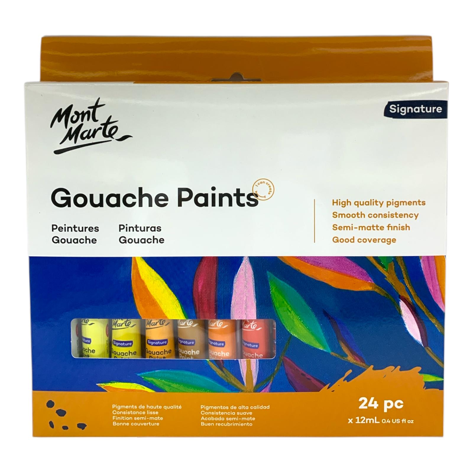 Mont Marte Signature Gouache Paints Set - 24 x 12ml Tubes || الوان قواش مونت مارت ٢٤ لون ١٢ مل