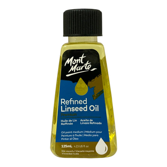 Mont Marte Refined Linseed Oil 125 ml || زيت بذرة الكتان مونت مارت حجم ١٢٥ مل