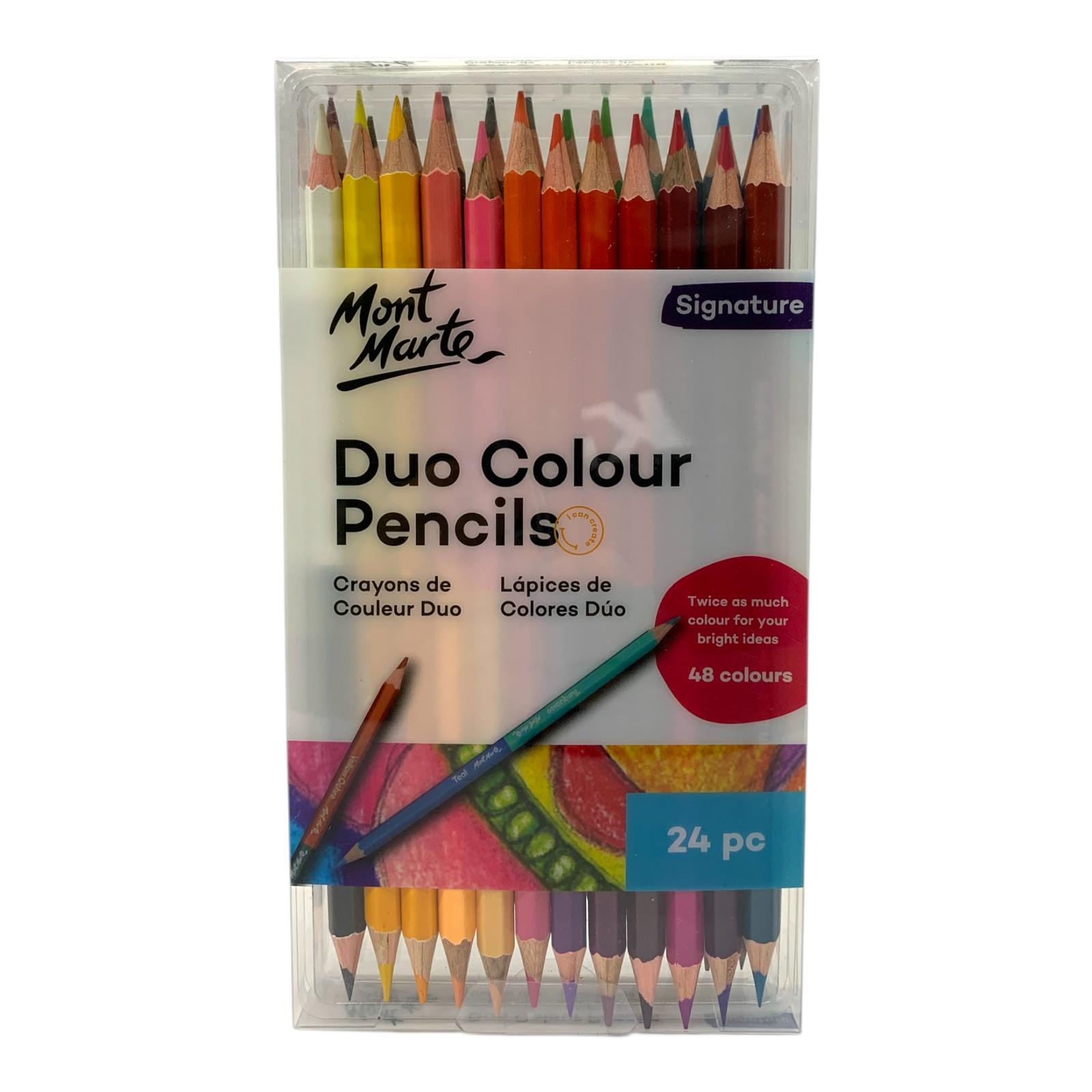 Mont Marte Duo Colour Pencils 24 Pcs 48 Colors || الوان خشبية مونت مارن ٢٤ براسين ٤٨ لون