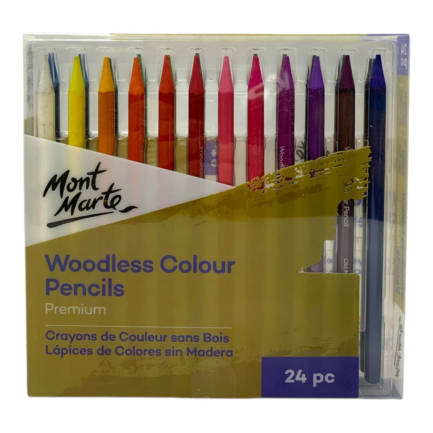 Mont Marte Woodless Color Pencils 24 Colors || اقلام رصاص ملونة مونت مارت ٢٤ لون