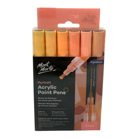 Mont Marte Portrait Acrylic Paint Markers 12 Colors || الوان اكريليك ماركرز بورتريه مونت مارت ١٢ لون