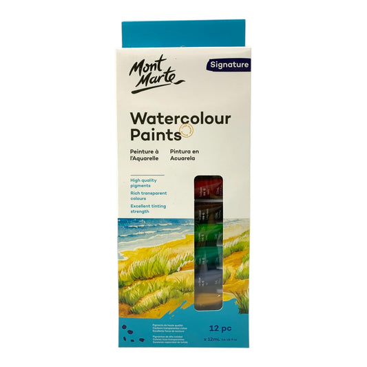 Mont Marte Watercolor Paints 12 Colors || الوان مائية مونت مارت ١٢ لون