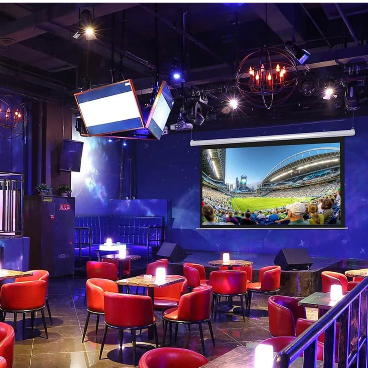 SMQ Electric Projector Screen with RF (120 inch) || اس ام كيو شاشة عرض كهربائية مع ريموت (120 بوصة)