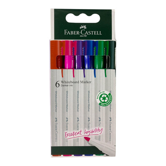 Faber Castell Whiteboard Markers 6 Colors Slim || اقلام سبورة فيبر كاستل 6 لون ضعيفة