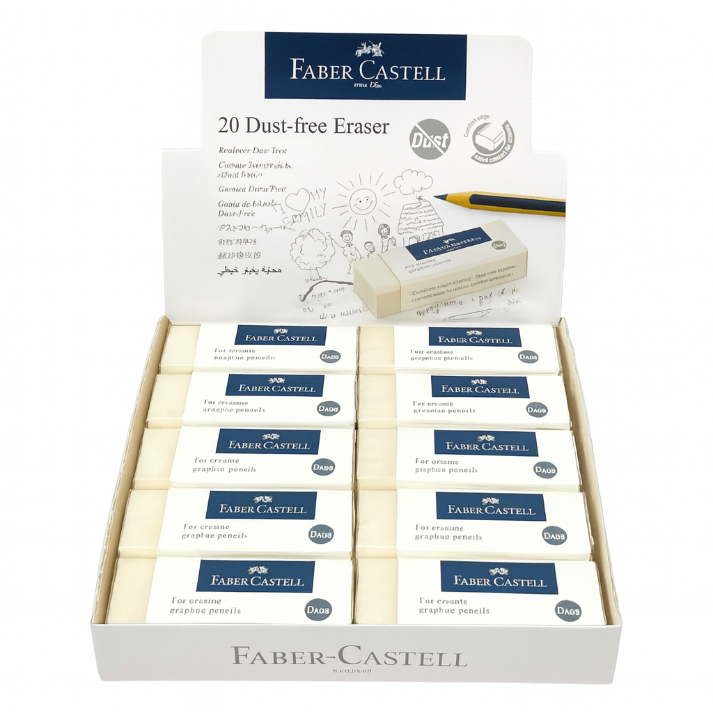 Faber Castell Large Eraser Packet 20 Pack || باكيت محايات فيبر كاستل حجم كبير عدد 20 حبة