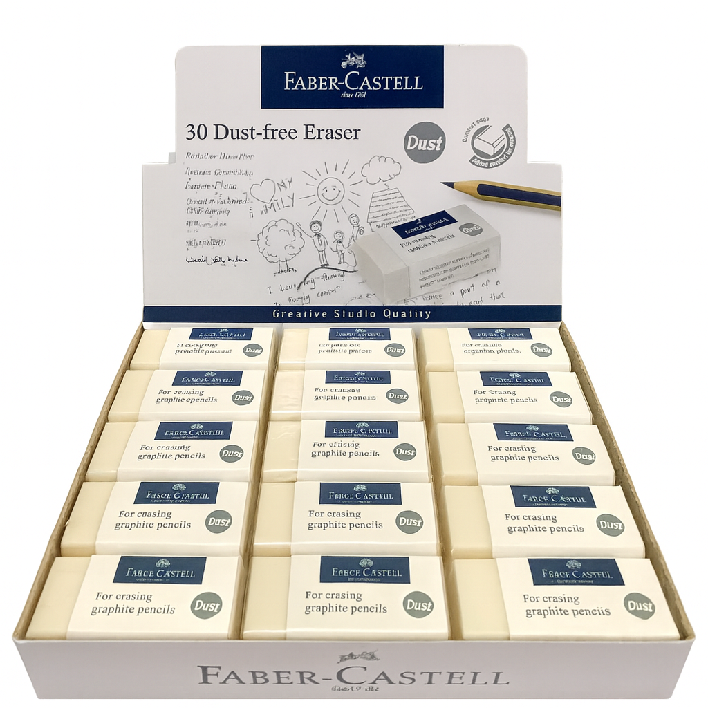 Faber Castell Large Eraser Packet 30 Pack || باكيت محايات فيبر كاستل حجم كبير عدد 30 حبة