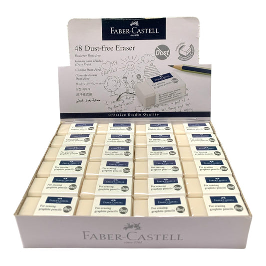 Faber Castell Large Eraser Packet 48 Pack || باكيت محايات فيبر كاستل حجم كبير عدد 48 حبة