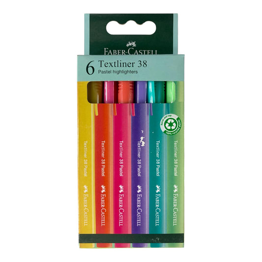Faber Castell Pastel Highlighters 6 Colors || اقلام فسفوري هايلايتر باستيل 6 لون فيبر كاستل