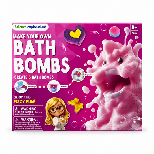 Science Exploration Make Your Own Bath Bombs Kit 8+ || مجموعة صنع كرات الاستحمام العلمية للأطفال 8+
