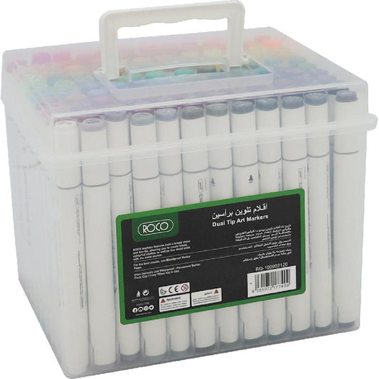 Roco Sketch Marker (120 Colors) Graphic Art Marker Twin Tip || مدموعه الوان سكيتش ماركر 120 لون روكو راسين