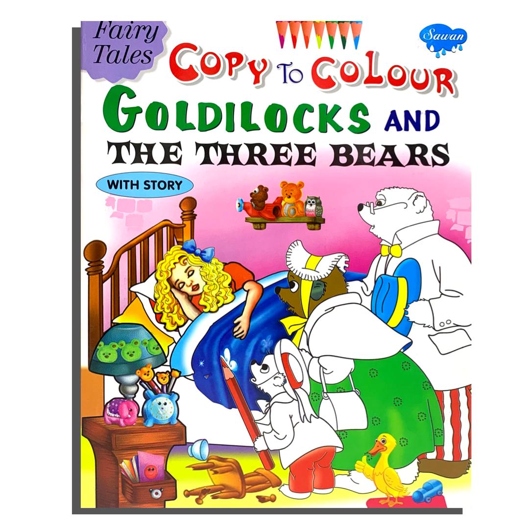 Copy to Color Goldilocks and the three bears 🐻 || قصة اطفال الاميرة الدببة الثلاثة انجليزي قابلة للتلوين⁩⁩⁩⁩
