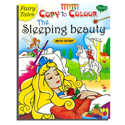 Copy to Color Sleeping Beauty || قصة اطفال الاميرة النائمة انجليزي قابلة للتلوين⁩⁩⁩