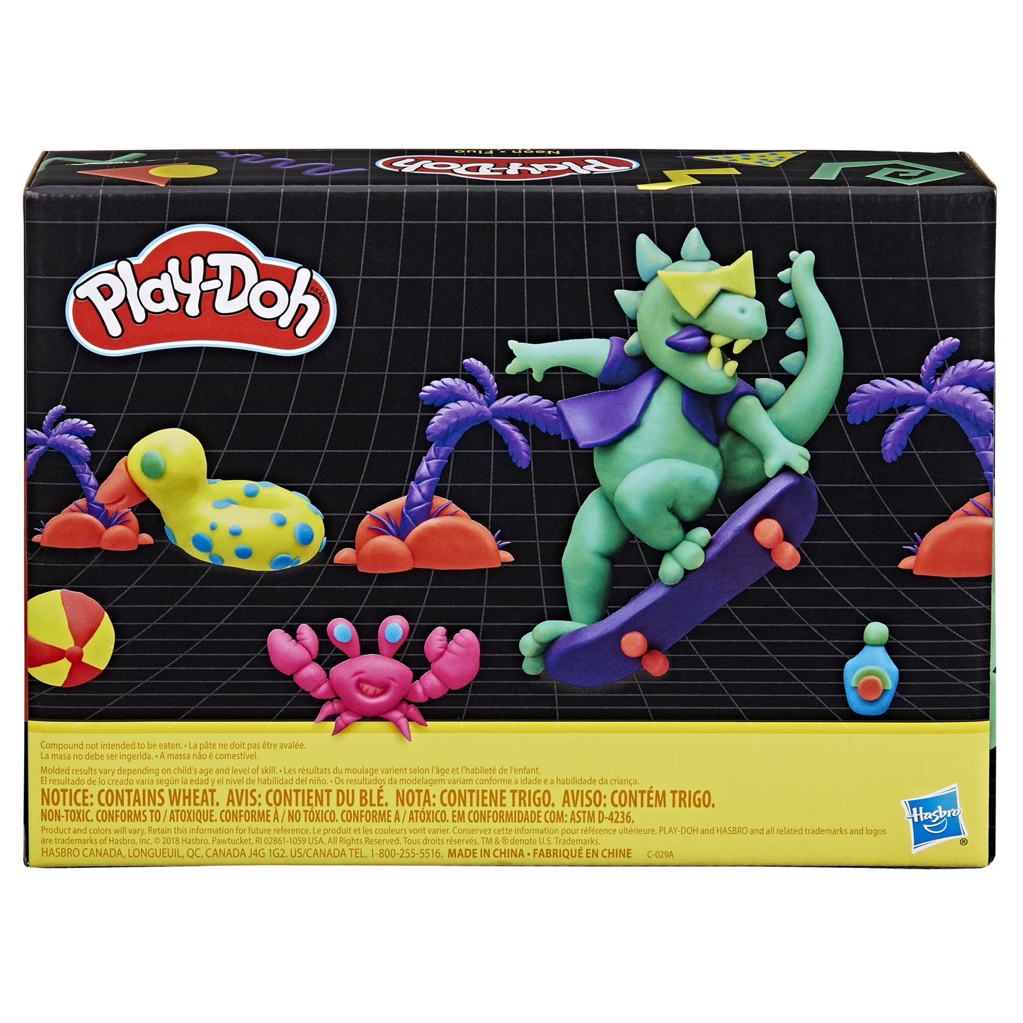 Play-Doh Neon Colors 8 Pack of 2-Ounce Cans, Arts and Crafts for Kids || مجموعة طين صلصال بلي دوه 8 لون فسفوري للاطفال