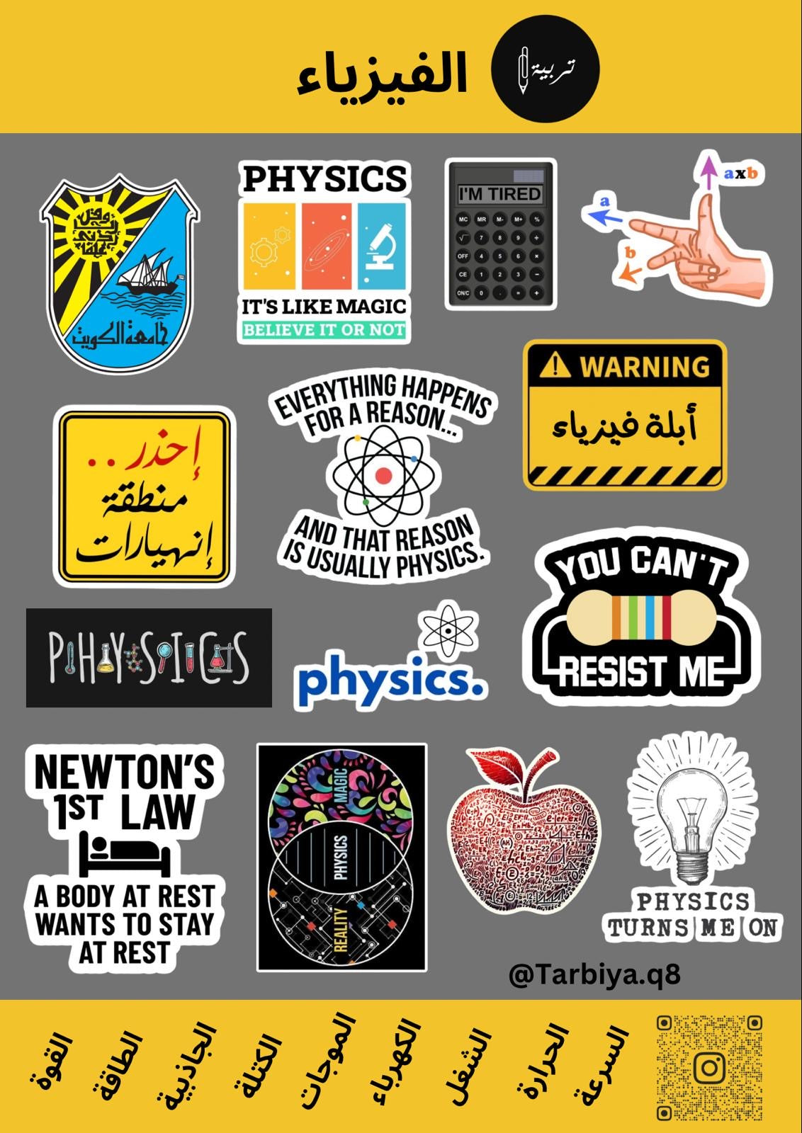 Education Stickers Physics || ستيكرات كلية التربية تخصص فيزياء 