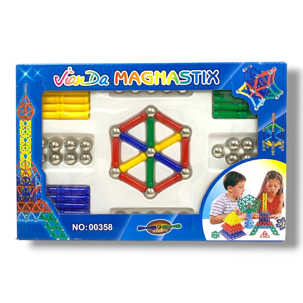 Magnasticks Game 103 Pcs || لعبة مغناطيسات ماغنا ستيكس ١٠٣ حبة