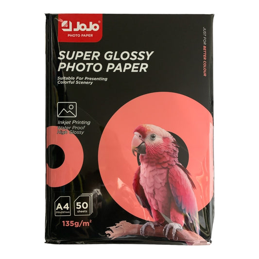 Jojo Super Glossy Photo Paper 135 g 50 Pcs || ورق جوجو قلوسي ١٣٥  جرام ٥٠ ورقة