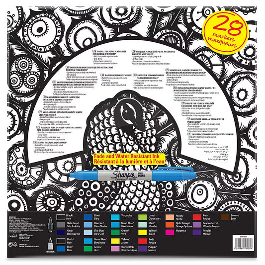 Sharpie Permanent Markers Set Special Edition Peacock 28 Pcs || مجموعة الوان شاربي ٢٨ لون طقم الطاووس