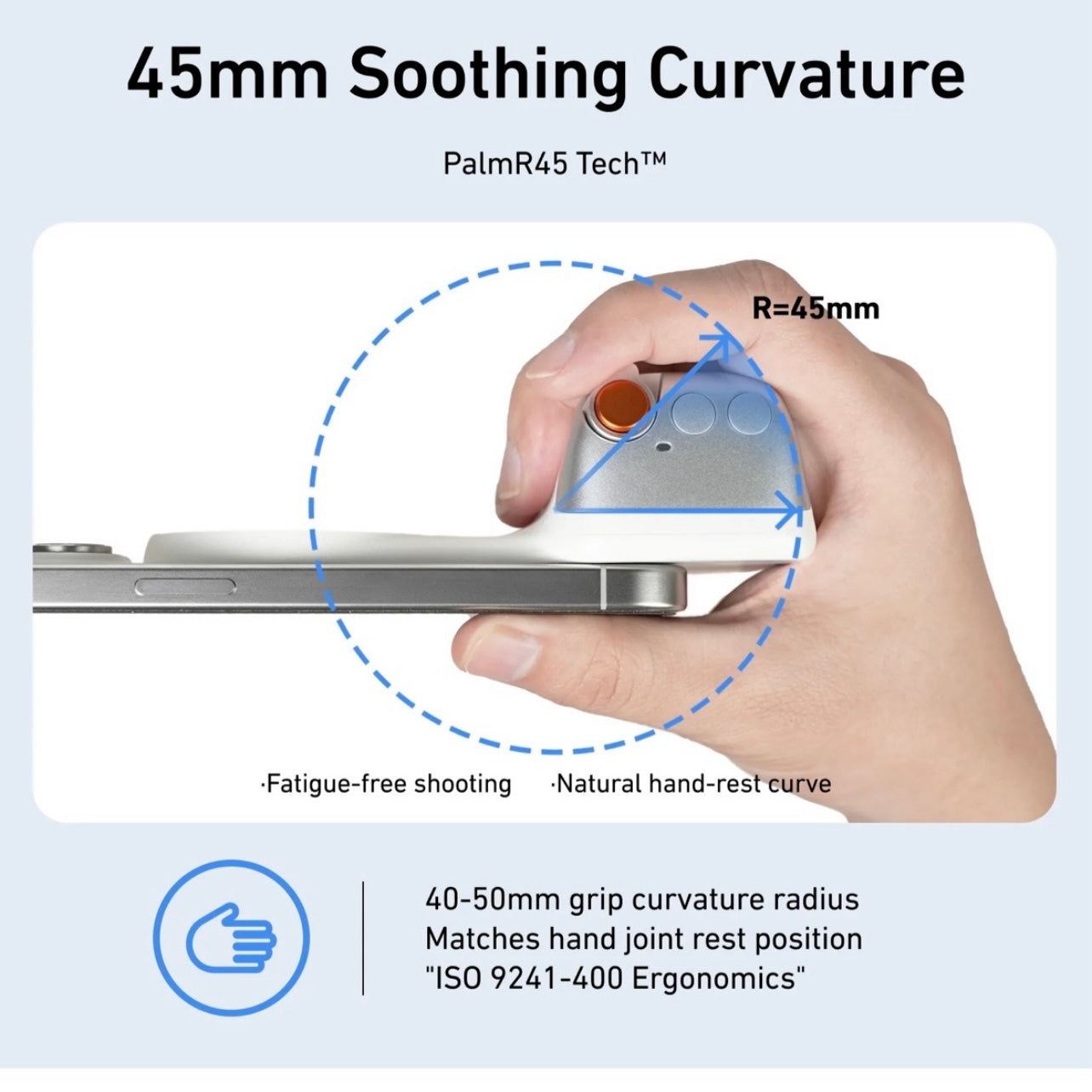 SMQ Magnetic Phone Camera Handle Grip – Model P1 MP 10 مقبض كاميرا للهاتف بتقنية التثبيت المغناطيسي من TELESIN SMQ– الموديل P1 MP 10