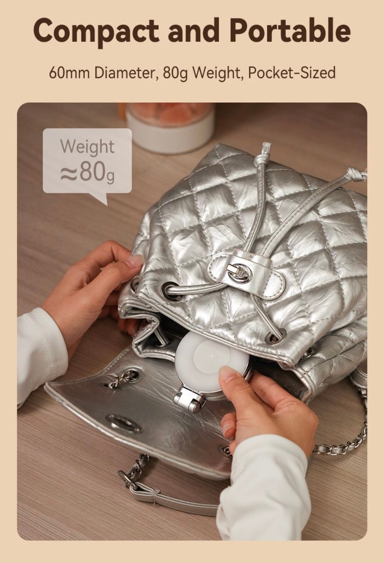 SMQ TELESIN Portable Beauty Magnetic Fill Light – Model S5 BGD 01 إضاءة مغناطيسية محمولة للموبايل من SMQ TELESIN – الموديل S5 BGD 01