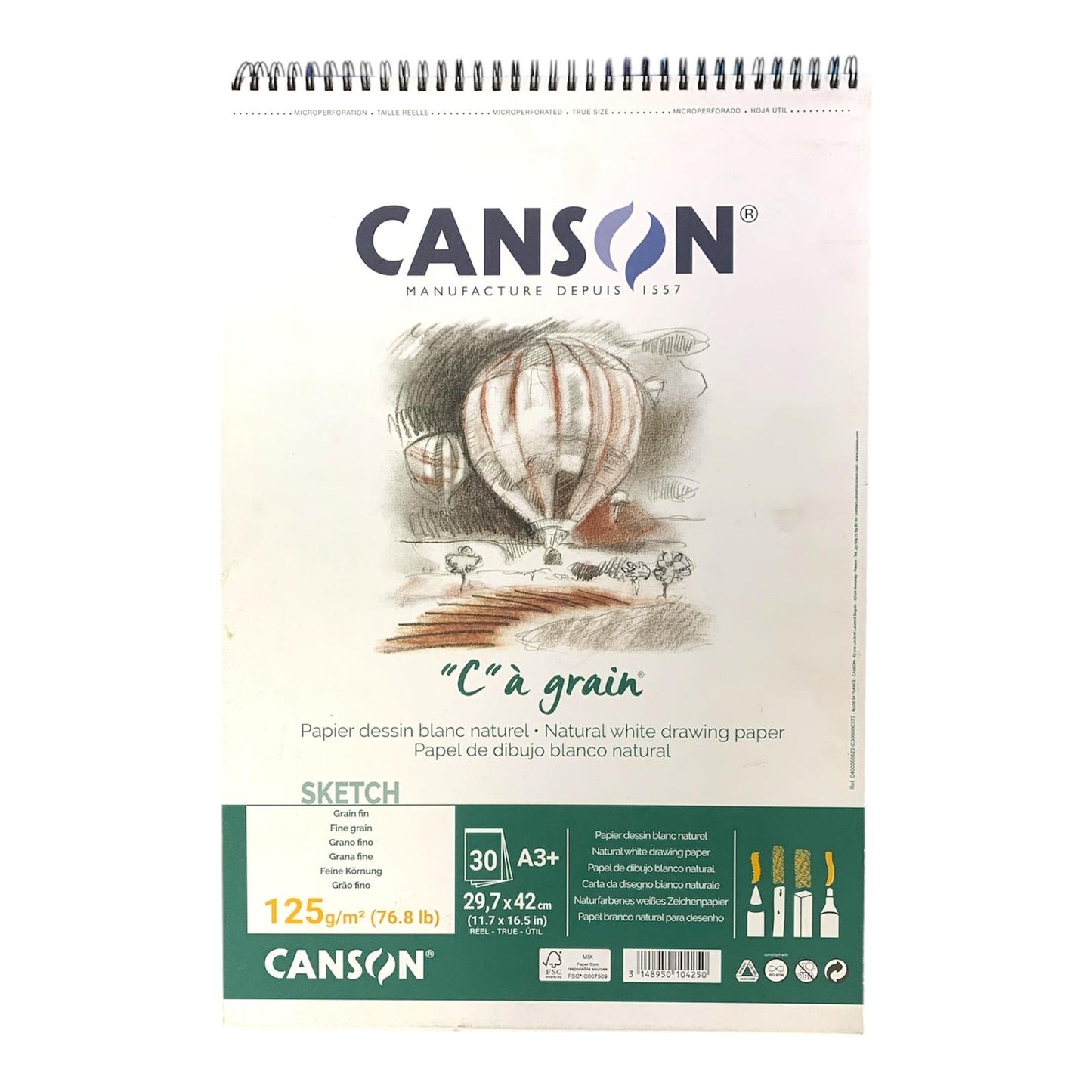 Canson C’a Grain A3 Size 30 Pages 125 gsm || كراسة رسم كانسون حجم اي ثري ٣٠ ورقة ١٢٥ جرام