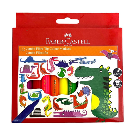 Faber-Castell Jumbo Colour Marker 12 Colours || الوان شينية جامبو فيبر كاستل ١٢ لون 