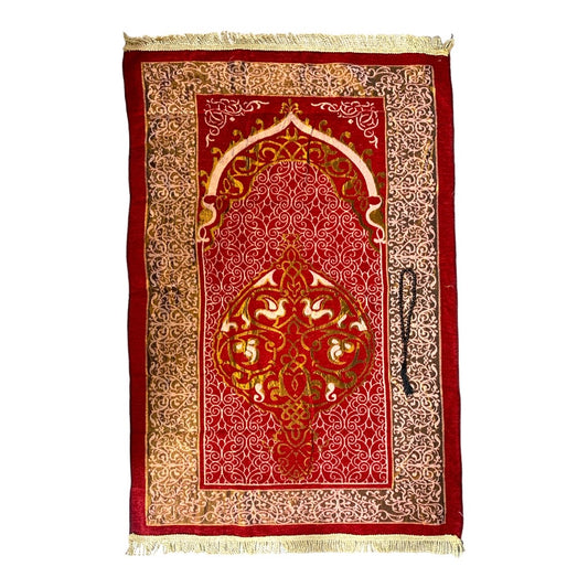 Prayer Matt Gift Set 110 x 70 || سجادة صلاه للأطفال حجم 70*110 لون عنابي