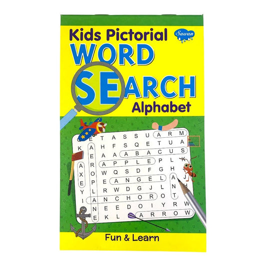 Sawan Kids Pictoral Word Search Alphabet || دفتر نشاطات الاطفال الغاز الكلمات الانجليزية
