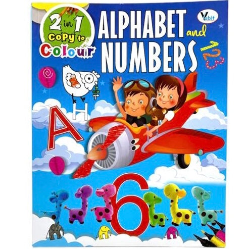 Copy to Color Alphabets and Numbers || قصة اطفال الحروف والارقام انجليزي قابلة للتلوين 