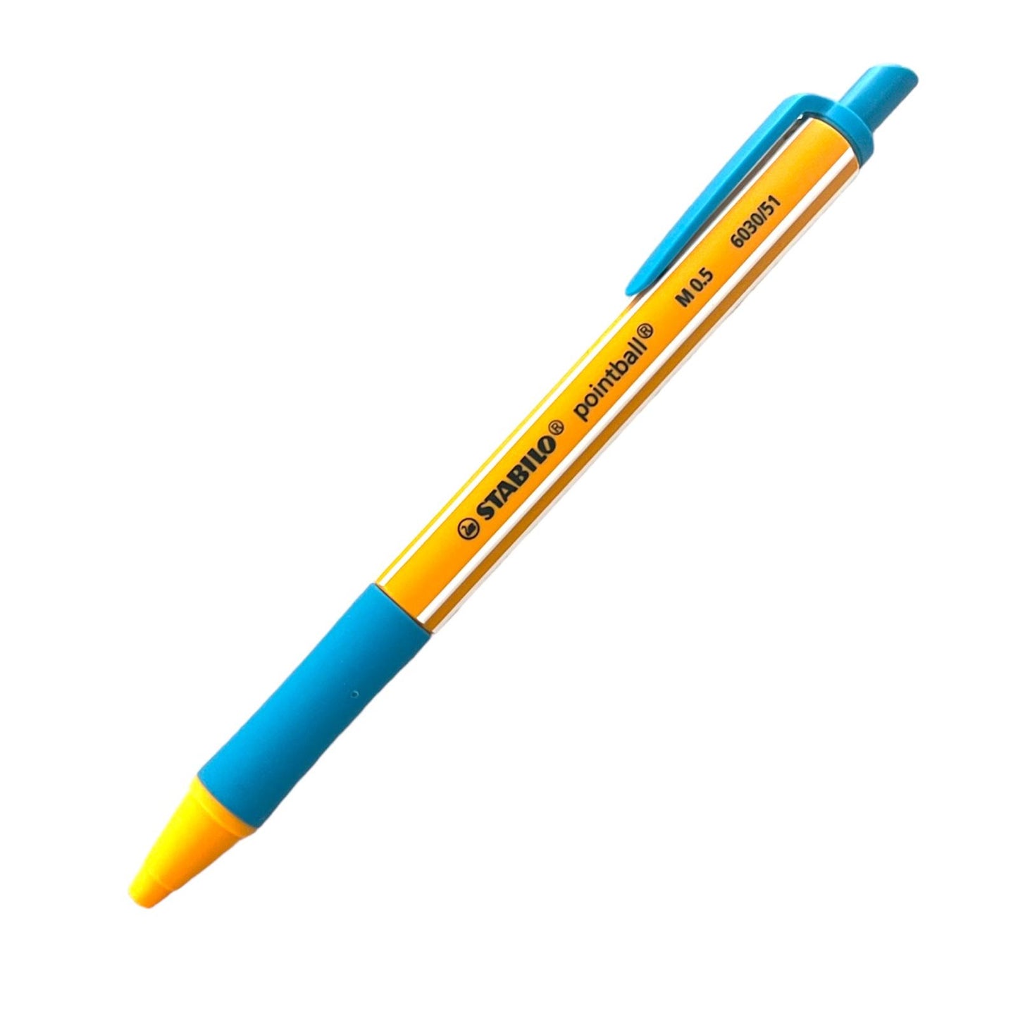 Ballpoint pen Stabilo retractable point Light Blue color || قلم ستابيلو حبر كبس لون ازرق سماي