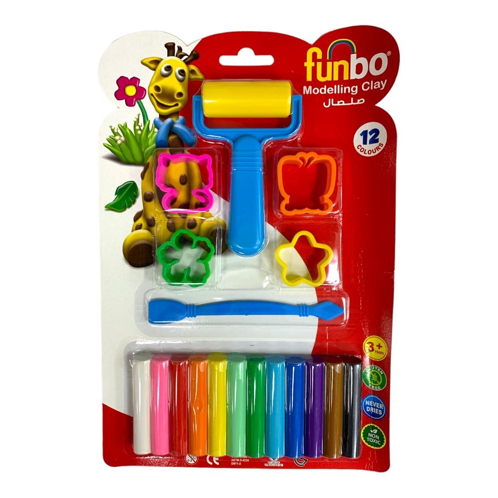 Funbo Modeling Clay for Kids 12 Colors || طين صلصال فنبو للاطفال ١٢ لون 