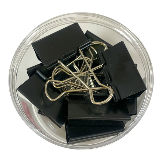 Black Binder Clips 51 ml 12 Pcs || بايندر كليبس اسود ٥١ مل عدد ١٢ حبة