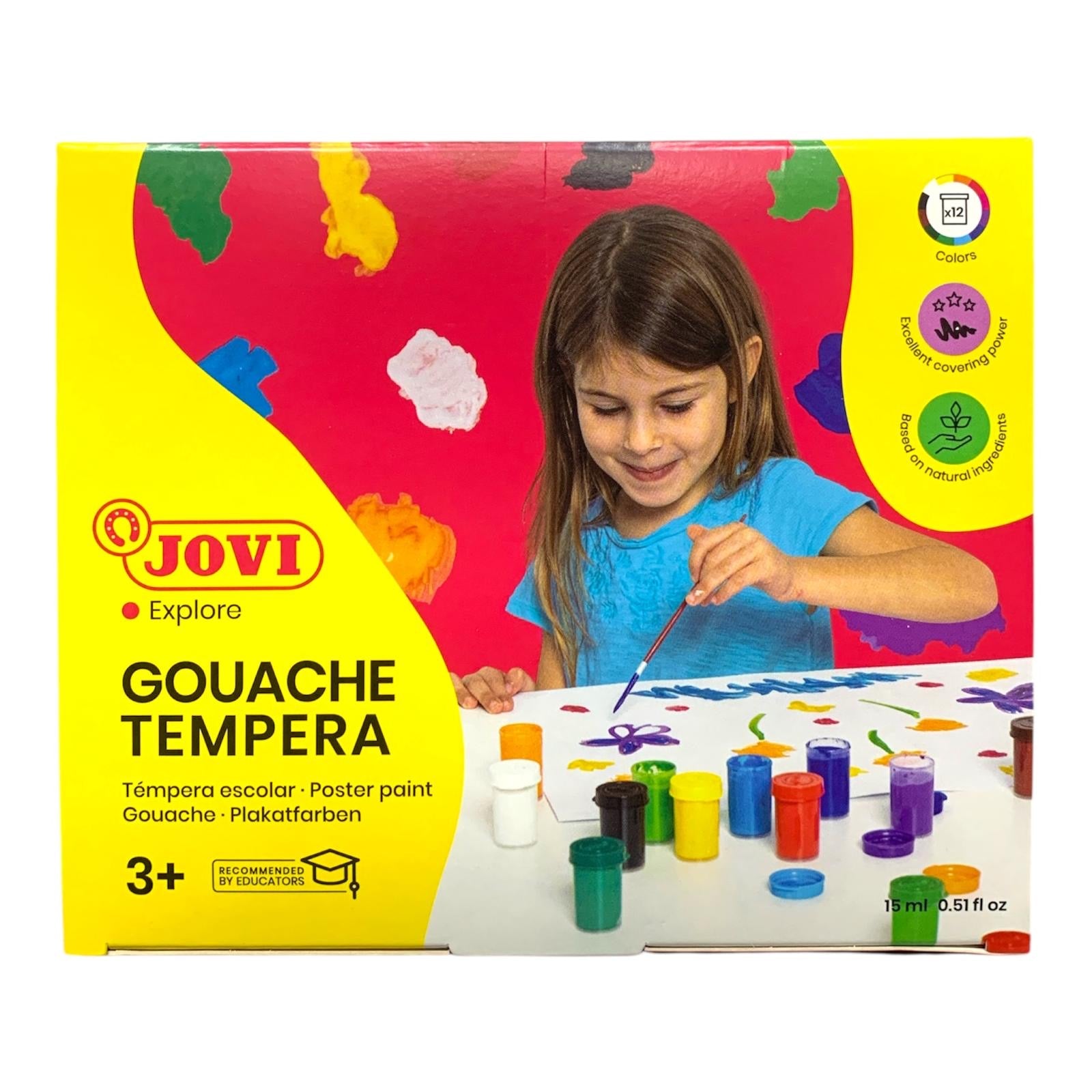 Jovi Gouache Tempra 12 Colors 15 ml || الوان جوفي قواش تمبرا ١٢ لون حجم ١٥ مل