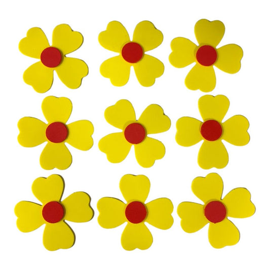 Yellow Big Flowers Arts and Crafts Shapes Felt || استراتيجيات اشكال فوم ورد كبير لون اصفر