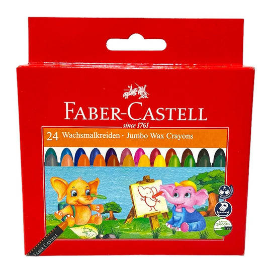Faber Castell Jumbo Wax Crayons 24 Colors || الوان شمعية فيبر كاستل ٢٤ لون 