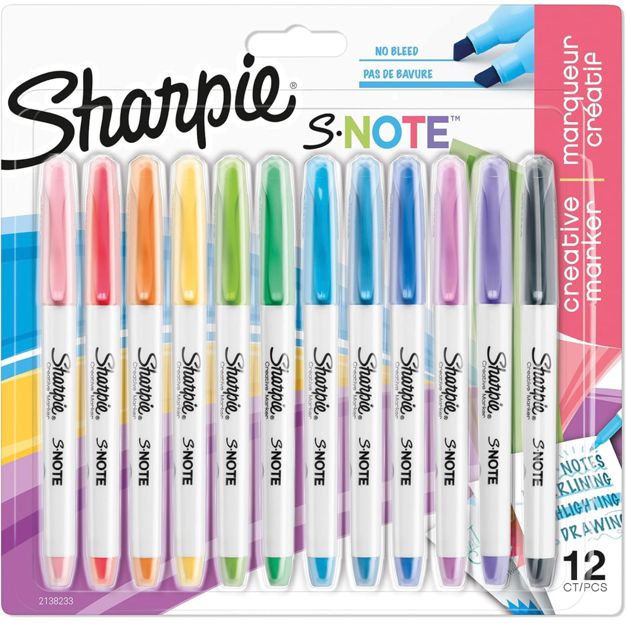 Sharpie S-Note Creative Colouring Highlighter Pens 12 Colors || مجموعة الوان شاربي ١٢ لون اس نوت 