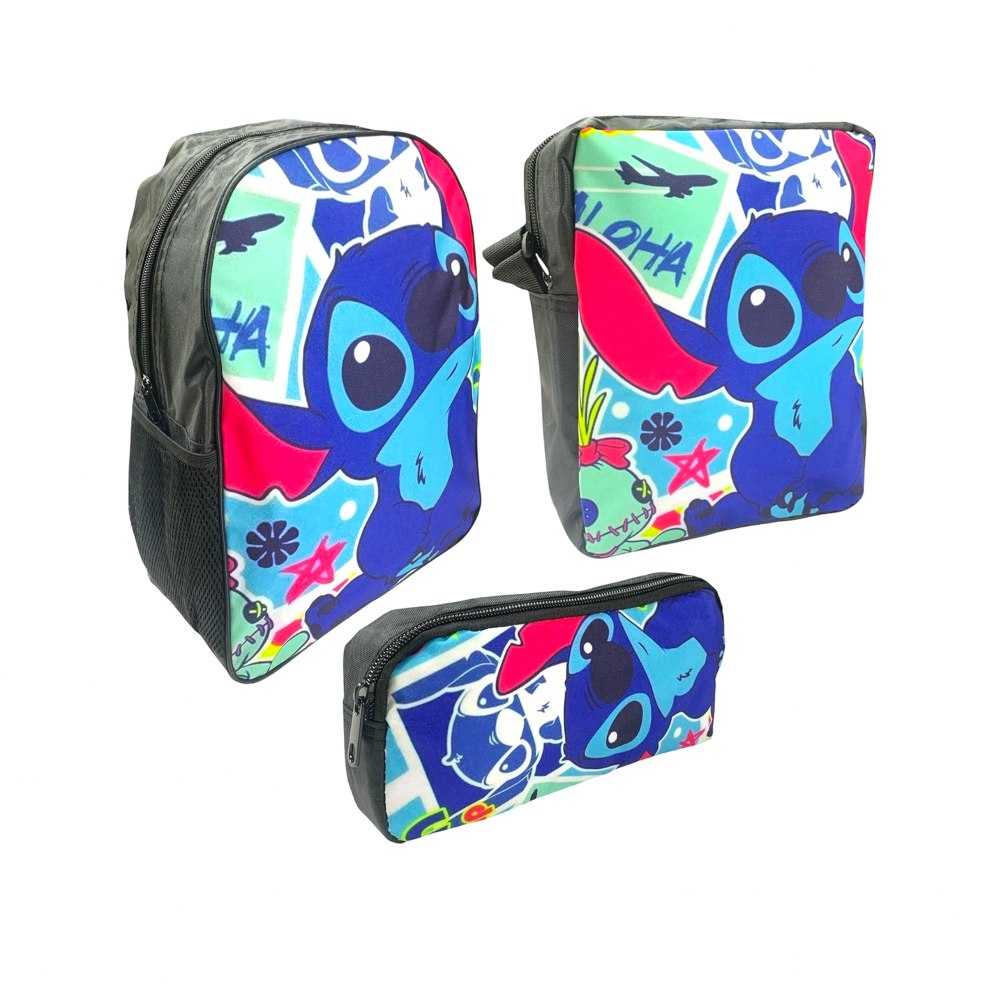 Stitch 3 Piece Back to School Set Backpack + Lunch Bag + Pencil Case || مجموعة العودة للمدرسة ستيتش ٣ قطع جنطة ظهر و جنطة اكل و مقلمة