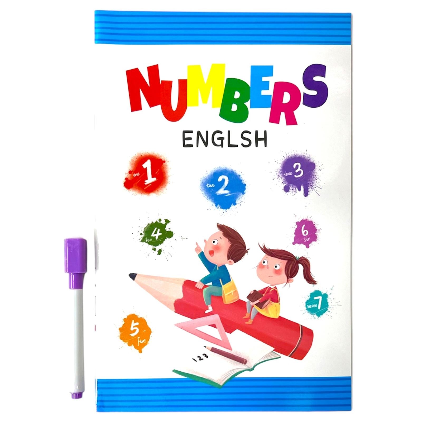 Kids Erasable English Numbers Practice Book || دفتر تعليم الاطفال الارقام الانجليزية قابل للمسح 
