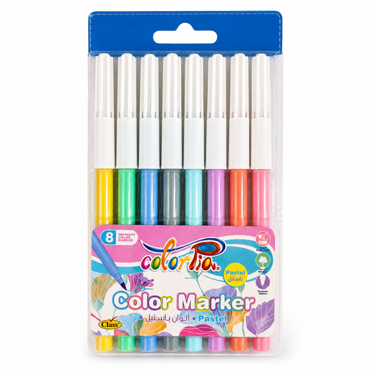 Class Colorpia 8 Pastel Colored Markers || الوان شينية كلاس كولوربيا 8 لون باستيل